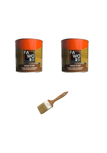 Fawori Vernikli Ahşap Koruyucu 2 Adet 2.5 L + Filli Boya Fırça