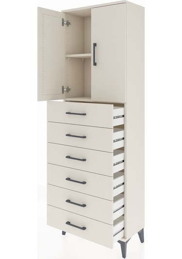 Arges Dolap 2 Raflı 6 Çekmeceli 2 Kapaklı 60x30x182 Aytaşı-ay... Aytaşı