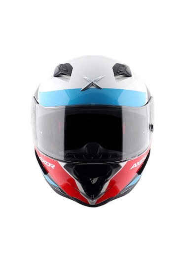 Axor Hunter Turbo Ece 22.06 Kapalı Kask Beyaz - Kırmızı - Mavi