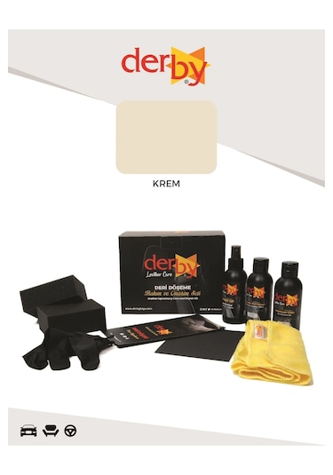 Derby Krem Deri Döşeme Ve Direksiyon Boyama 3 Lü Set