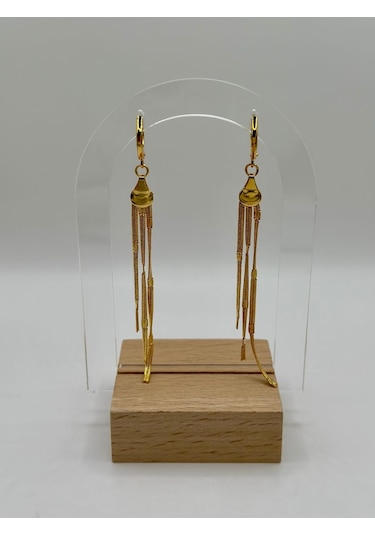 Arnes Jewelry Çelik Sallantılı İtalyan Ezme Küpe Gold