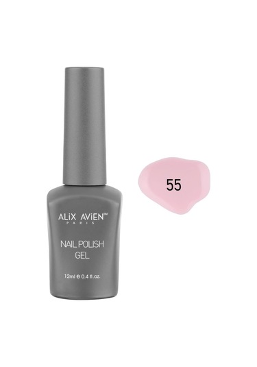 Alix Avien Açık Pembe Kalıcı Oje 55-yoğun Renk Veren Jel Oje 12 Ml-nail Uv Gel Polish 55