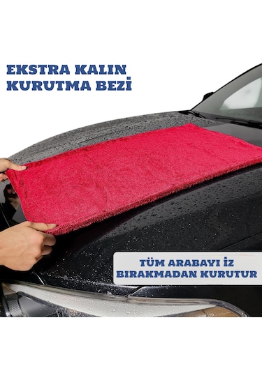 Tomahawk Mikrofiber Araba Temizleme Havlusu Çift Taraflı 1200 Gsm Premium Araç Bakım Ultra Emici 50x80