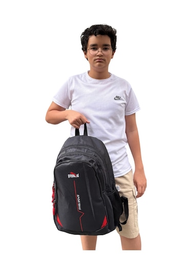 Relaxion Su Geçirmez Kumaş Geniş İç Hacimli Okul Seyahat Sırt Çantası 800 Kirmizi