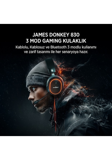 James Donkey 830 Triple Mode Bluetooth/2.4g/usb Gaming Kulaklık