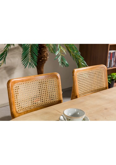 Lota Yemek Odası Takımı Yemek Masası + 4 Adet Sandalye Kahverengi