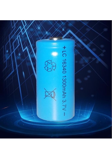 16340 Cr123A 1300Mah 3.7V Li On Şarjlı Pil 500 800 Cycle