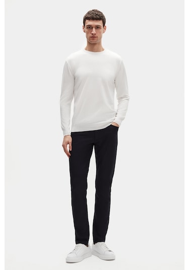 Ds Damat Regular Fit Ekru Tüylenme Yapmayan Bisiklet Yaka Pamuklu Triko Kazak 5hf06ort12004 Ekru