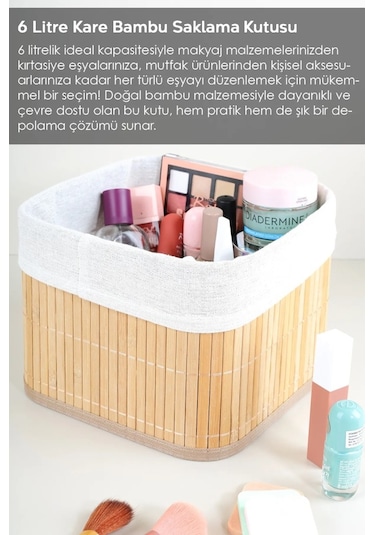 Bambu 4'lü Pinterest Stil Organizer Sepet 16572 Bambu