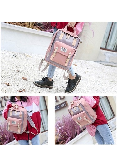 Tongxida 15.6 Dizüstü Bilgisayar Sırt Çantası, 32x42x13 Cm, Öğrenci/erkek Mekanı, Saplı, Pembe-gri Renk Pembe - Gri