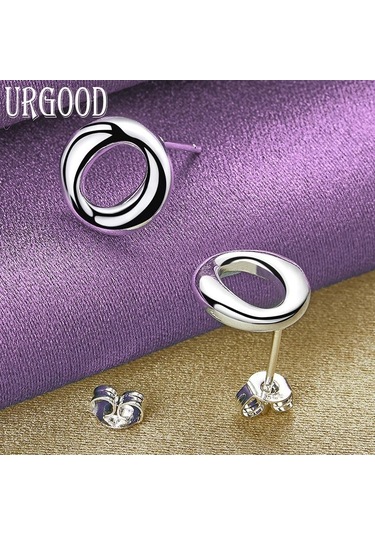 925 Ayar Gümüş Yuvarlak Küpe Hediye Romantik Takı