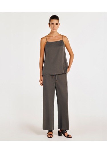 Yargıcı Askılı Tunik Boy Bluz 25ykbl6028p 059 Gri