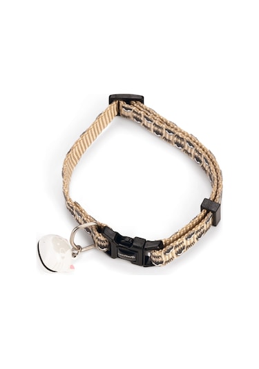 Beeztees Kedi Boyun Tasması, Zilli, Bej, 20-30cm