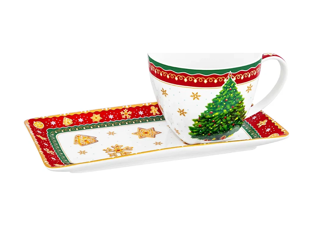 Elan Gallery 250 Ml Tatlı İçin "yılbaşı Ağacı" Fincan Ve Tabak Sete 264694160 Beyaz