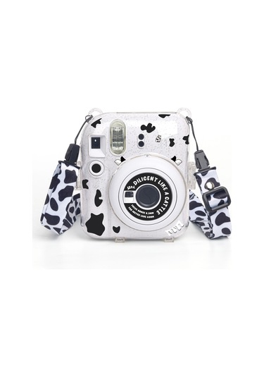 Instax Mini 12 Makine Uyumlu Beyaz Simli Pleksi Kılıf