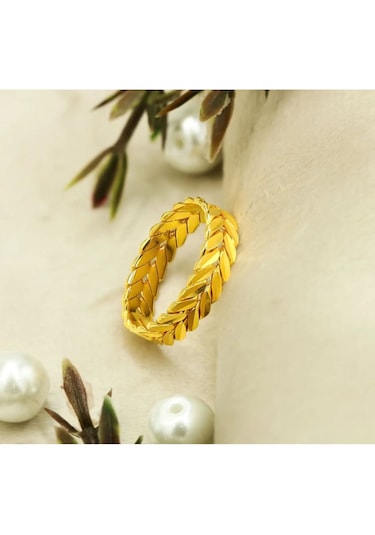 22 Ayar Altın Kaplama Başak Burma Model Yüzük 0257 Altın