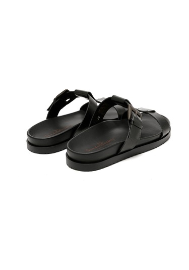 The Sandals Factory Black Sandalet Erkek M7927 The Sandals Factory Leather Upper Sandals Black