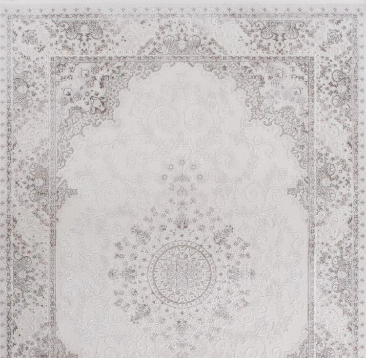 Gabardin Halı Omega 321h Serisi Triko Akrilik Salon Oturma Yatak Odası Halısı Gri - Kemik