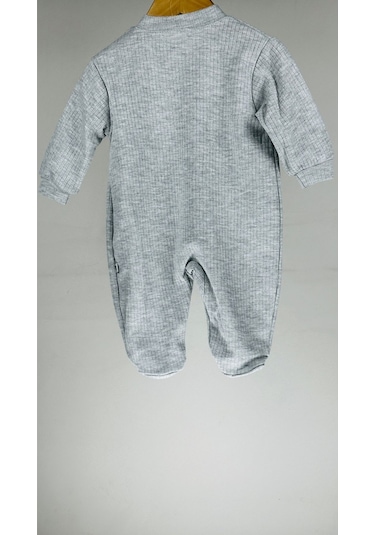 Kaplumbağalı Patikli Uzun Kollu Pamuklu Bebek Tulum 001