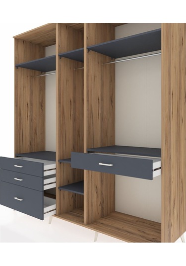 Kronos Dolap 7 Raflı 4 Çekmeceli 3 Askılı 220x59x243 Çam-antrasit/antrasit Antrasıt/antrasıt Kronos Dolap 7 Raflı 4 Çekmeceli 3 Askılı 220x59x243 Çam-antrasit/antrasit Antrasıt/antrasıt
