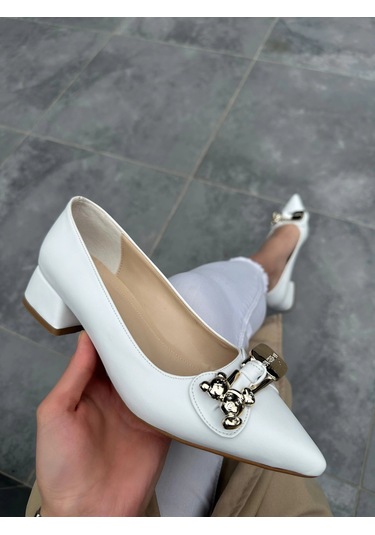 Jies Beyaz Topuklu Ayakkabı Beyaz