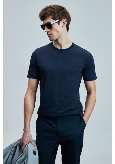Lufian Pablo Modern Grafik T- Shirt Lacivert Lacivert 111020265100200 Lacivert