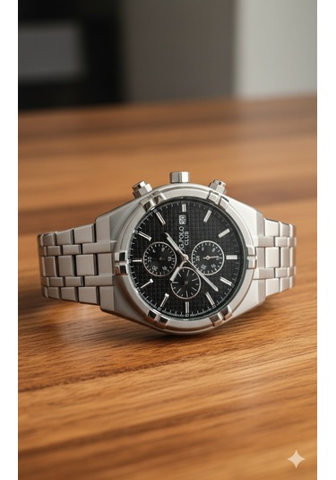 Jg. Polo Club Erkek Kol Saati Silver Renk, Siyah Kadran - G11552, 2 Yıl Garantili Gümüş