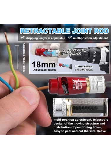 Aubyhe Elektrikçiler İçin Elektrikli Tel Soyucu + Is36391b Sarıcı, Elektrik Matkapı Uyumlu, Hızlı Ve Kolay 2.5mm² Tel Kabuğu Soyma Aracı