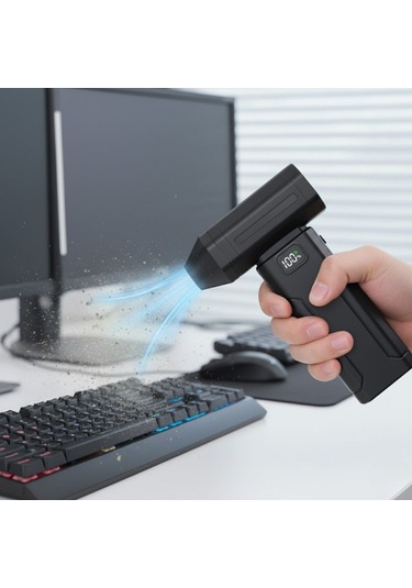 Buffer Usb Şarjlı Güçlü Hava Üflemeli Toz Temizleyici Araç İçi, Klavye, Pc Ve Elektronik Cihaz Temizlik Cihazı X8 Jetfan