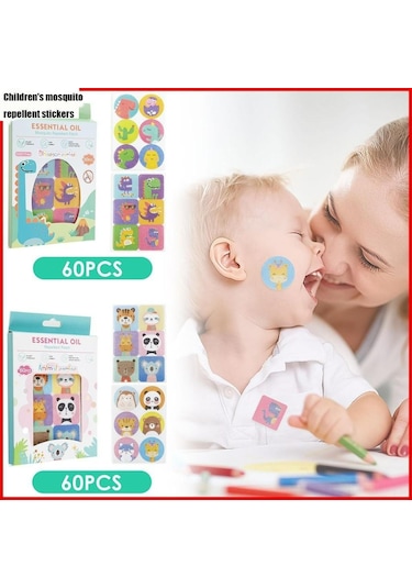 Padalink Çocuklar İçin Doğal Yağlı Kovucu Yama, 120 Adet Kartoon Dinozor Desenli, Uzun Süreli Koruma, Dinozor Paketiyle