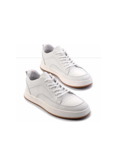 Beyaz Hakiki Deri Erkek Casual Ayakkabı E01380107141 Beyaz
