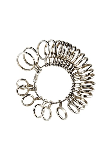 Mufunye Gümüş Yüzük Ölçer Ölçer Aleti Parmak Ölçme Çubuğu Metal Yüzük Mandrel Abd Beden Seti 1-13 27 Parça Daire Modelleri