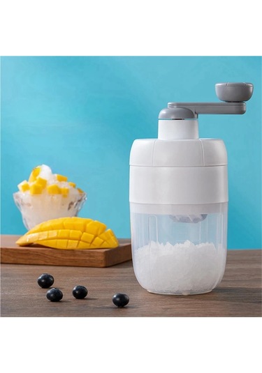 Jialan Tıraşlı Buz Makinesi Ev Küçük Manuel Buz Kırıcı El Beyaz