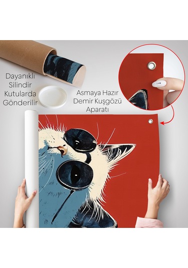 Cool Kedi Duvar Örtüsü-7643