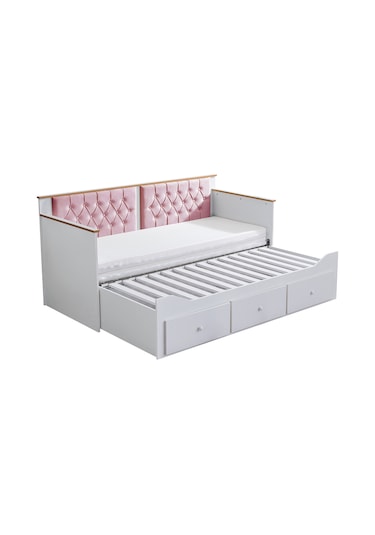 Alaçatı Divan Çekmeceli Açılır Çift Kişilik Karyola+ Soft Yatak