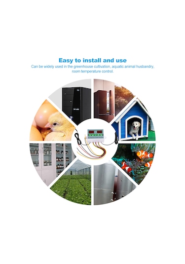 Hombey Zfx-st3012 12v Çift Ekranlı Çift Kontrollü Sıcaklık Kontrolörü - Soğutma Ve Isıtma İçin Akıllı Termostat
