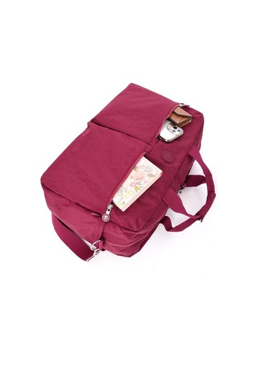 Seyehat Spor Çantası Kabin Boy Valiz 45 35 Cm Omuz Ve Çapraz Askılı Hafif Klinkır Çanta Su İtici Fuşya