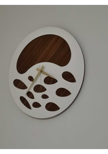 Nova Model Duvar Saati 50 X 50 Cm - Duvar Dekorasyon Ürünleri Beyaz Ceviz