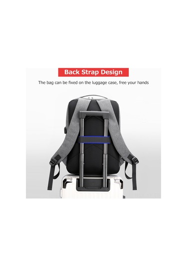Shineyee 15.6" Usb Bağlantılı Şarj Portlu Büyük Kapasiteli Oxford Kumaş Laptop Sırt Çantası - Seyahat Ve İş Kullanımı Koyu Gri