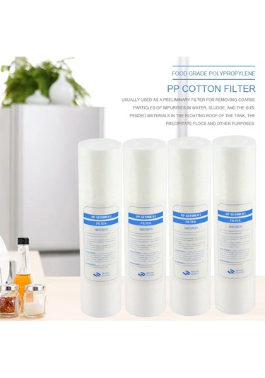 Atwfs Su Arıtma 10 Inç 4 Adet 1-mikron Tortu Su Filtresi Kartuşu Pp Pamuk Filtre Su Filtresi Sistemi