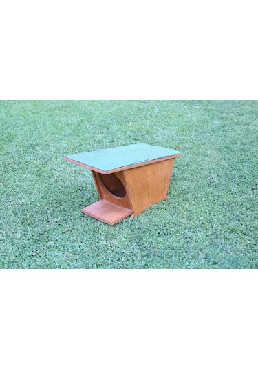 MANDU Ahşap Mini Kedi Evi (Yeni Doğan evi)