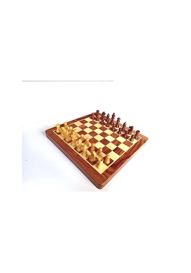 Mıknatıslı Ahşap Manyetik Satranç Takımı El Yapımı Şık Tasarım, Kaymaz Taşlar, Seyahat Ve Ev Kullanımına Uygun