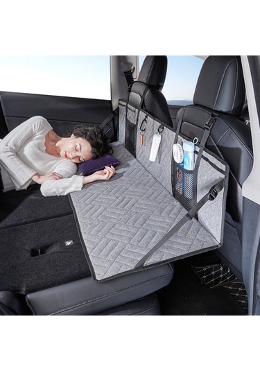 Sones Tesla İçin Araba Kamp Yatağı Katlanır Tahta Suv Arka Sıra Uzatma Kartı, Renk: Gri