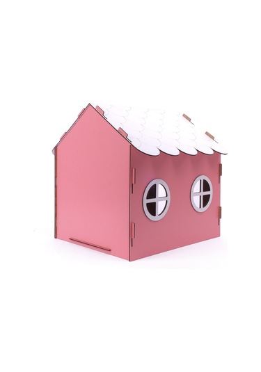 Ahşap Özel İsim Baskılı Dekoratif Kedi Evi-kulübesi, Kediler İçin Kulübe, Kedi Kulübesi Pembe
