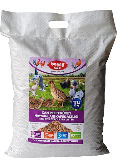 Bonny Nice Organik Kümes Hayvanları Kafes Altlığı 10KG 17 L