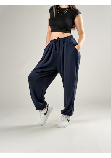 Cocopelli Pileli Lacivert Kadın Jogger Pantolon Coc2850 Lacivert