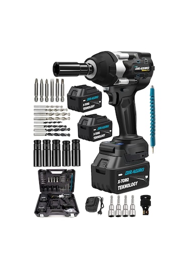 Dragro Alman DRG-1000 Brushless 1000 Nm Kademeli Yüksek Torklu Somun Bijon Sökme Akülü Vidalama Kömürsüz Motor