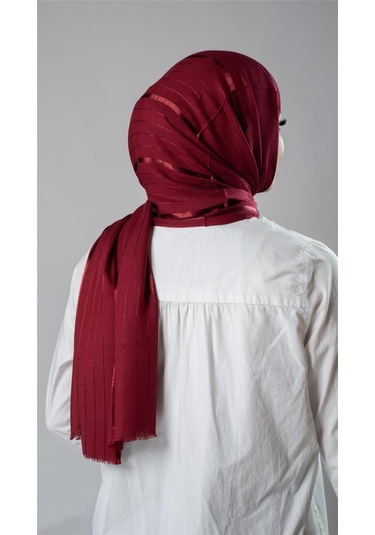 Bordo Çizgili Şal Viskon Kumaş Bursa Dolama 202110 16 Bordo