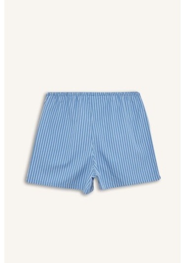 Defacto Fall İn Love Çizgili Kısa Boy Poplin 2li Şort Alt E2458ax24aube757 Mavi