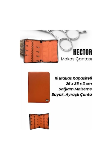 Hector Kuaför Ve Berberlere Özel Premium 16'lı Makas Set Çantası
